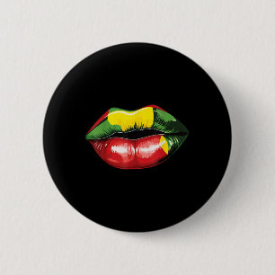 Macaron Rond 5 Cm Lèvres Rasta Reggae Musique Rasta Rastafari Racine