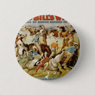 Macaron Rond 5 Cm L'exposition occidentale sauvage de Buffalo Bill