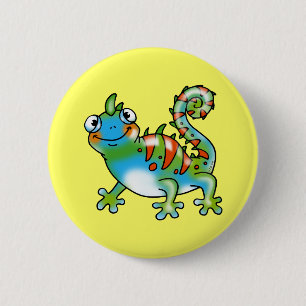 Macaron Rond 5 Cm Lézard drôle coloré