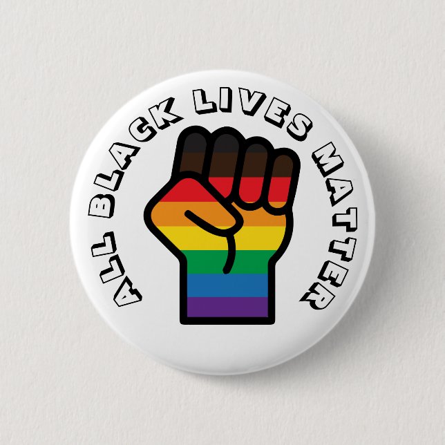 Macaron Rond 5 Cm LGBT Black Pride Toutes les vies comptent (Devant)
