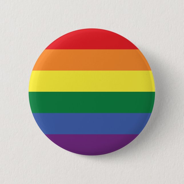 Macaron Rond 5 Cm LGBT | Conception du drapeau de fierté | Tracées | (Devant)