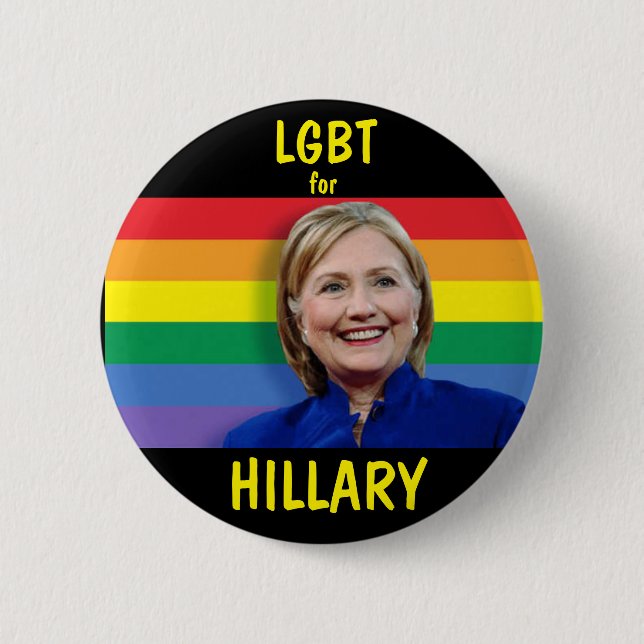 Macaron Rond 5 Cm LGBT pour Hillary Clinton (Devant)