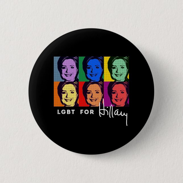 Macaron Rond 5 Cm LGBT pour Hillary Clinton - art de bruit - .png (Devant)