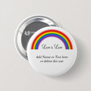 Macaron Rond 5 Cm LGBT Pride Arc en ciel avec texte personnalisé L'a