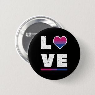 Macaron Rond 5 Cm LGBTQ Bisexual Fierté Drapeau Déchiré Grunge Love