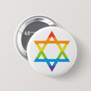 Macaron Rond 5 Cm LGBTQ Juif Israël Étoile De David Pride Mois
