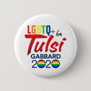 Macaron Rond 5 Cm LGBTQ+ pour Tulsi Gabbard 2020