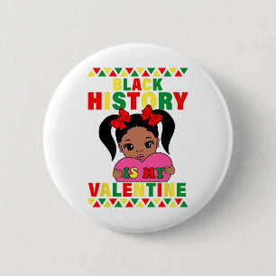 Macaron Rond 5 Cm L'histoire noire est ma Saint Valentin Afrique Amé