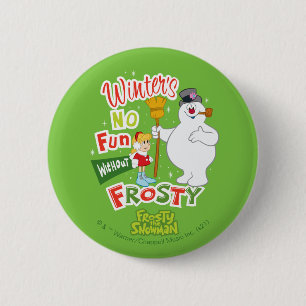 Macaron Rond 5 Cm L'hiver ne s'amuse pas sans Frosty le Snowman™