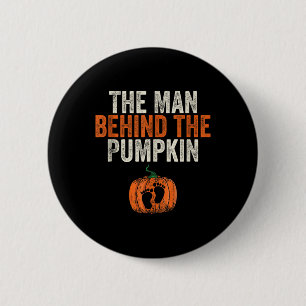 Macaron Rond 5 Cm L'Homme Derrière La Grossesse Citrouille D'Hallowe