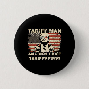 Macaron Rond 5 Cm L'homme tarifaire drôle Trump Tarrifs mème Amériqu