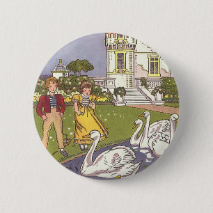Macaron Rond 5 Cm L'horrible canard, conte de fées Vintage par Hauma