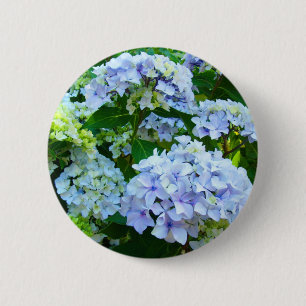 Macaron Rond 5 Cm L'hortensia bleu fleurit le jardin d'hortensias de