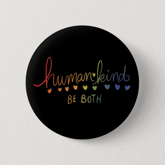 Macaron Rond 5 Cm L'humanité soit à la fois humaine (Devant)