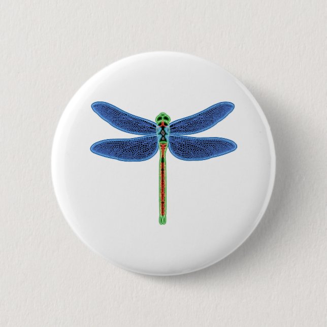 Macaron Rond 5 Cm libellule (Devant)