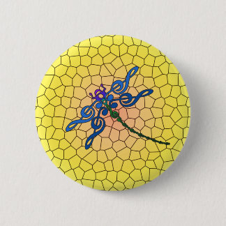 Macaron Rond 5 Cm Libellule dans la goupille colorée triple