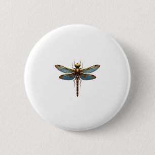 Macaron Rond 5 Cm Libellule ingénieur d'art insecte Steam Punk Steam