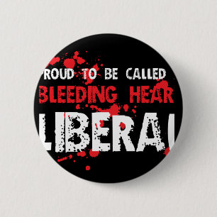 Macaron Rond 5 Cm Libéral fier de défenseur de la veuve et de