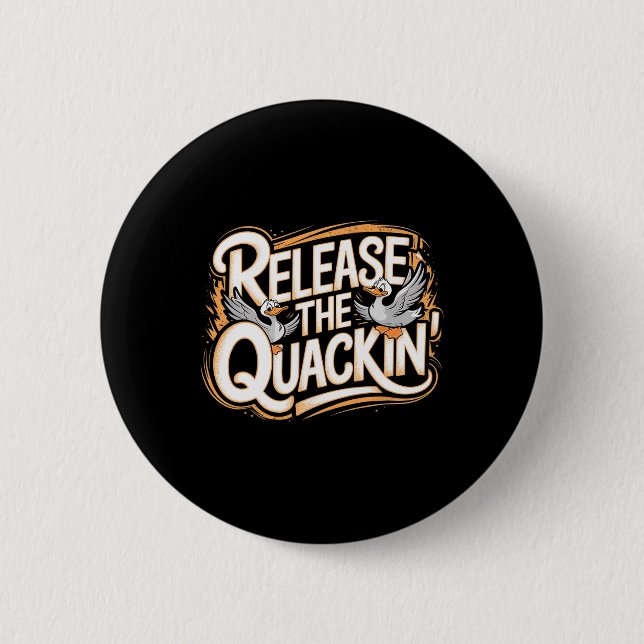Macaron Rond 5 Cm Libérez Quackin Gym Bodybuilding — (Devant)