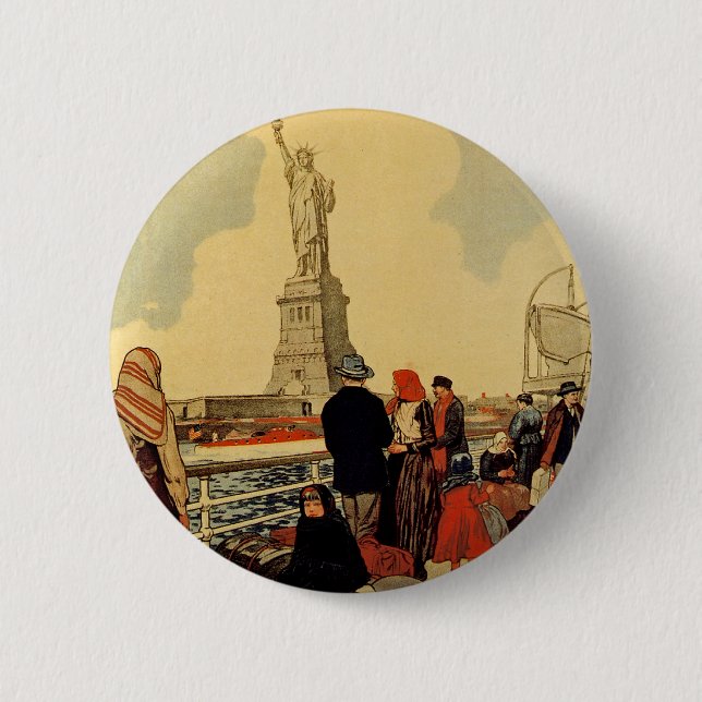 Macaron Rond 5 Cm Liberté américaine (Devant)