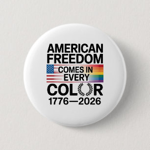 Macaron Rond 5 Cm Liberté américaine de toutes les couleurs LGBTQ