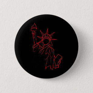 Macaron Rond 5 Cm Liberté Démocratie Tolérance, Anti Trump