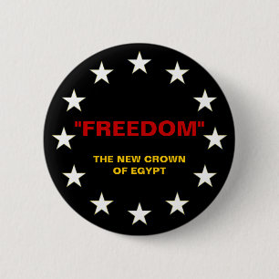 MACARON ROND 5 CM "LIBERTÉ" LA NOUVELLE COURONNE D'EGYPTE