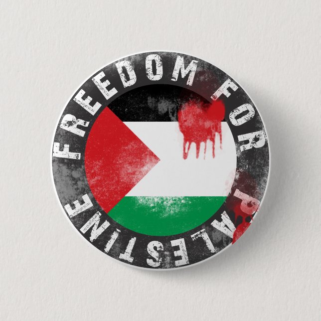 Macaron Rond 5 Cm Liberté pour la Palestine (Devant)