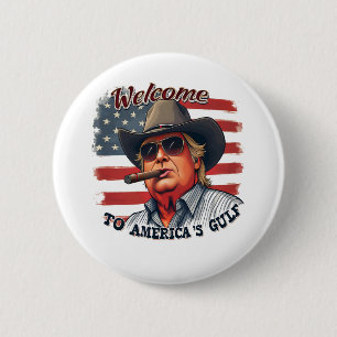 Macaron Rond 5 Cm Liberté pour Trump américain du Golfe
