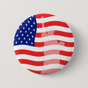 Macaron Rond 5 Cm Liberté sur le bouton de drapeau