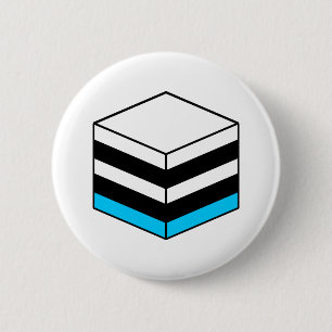 Macaron Rond 5 Cm Licorice All Sort - Blanc, Bleu et Noir