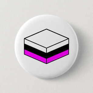 Macaron Rond 5 Cm Licorice All Sort - Blanc, Noir et Magenta