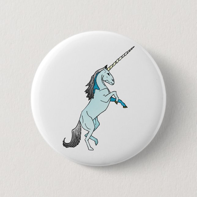 Macaron Rond 5 Cm Licorne (Devant)