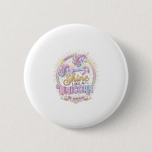 Macaron Rond 5 Cm Licorne Brille Comme une Licorne POD Prêt Marché