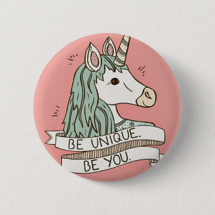 Macaron Rond 5 Cm Licorne Button 5,7 cm