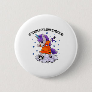 Macaron Rond 5 Cm Licorne de doublage de sensibilisation au surdosag