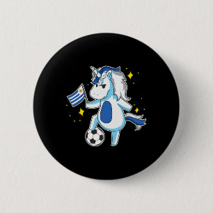 Macaron Rond 5 Cm Licorne de football conception de maillot uruguaye