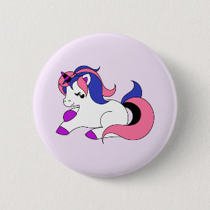 Macaron Rond 5 Cm Licorne de Genderfluid