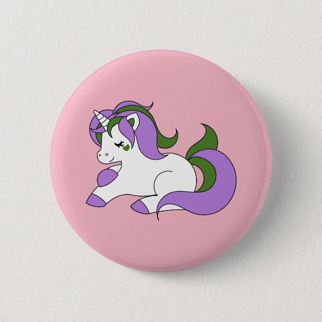 Macaron Rond 5 Cm Licorne de Genderqueer (Devant)
