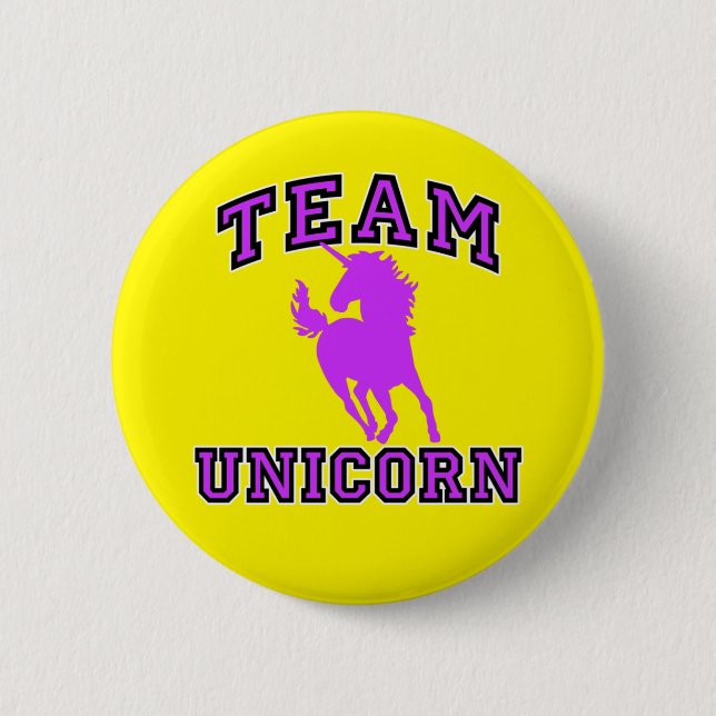Macaron Rond 5 Cm Licorne d'équipe (Devant)