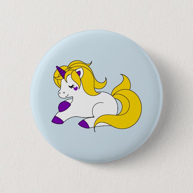 Macaron Rond 5 Cm Licorne d'Intersex (Devant)