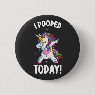 Macaron Rond 5 Cm Licorne drôle que j'ai fait caca aujourd'hui