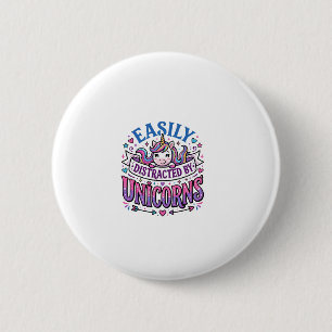 Macaron Rond 5 Cm Licorne Facilement Distraite par la Publicité de L