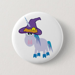 Macaron Rond 5 Cm licorne farfelue sorcière
