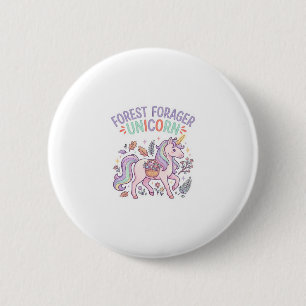 Macaron Rond 5 Cm Licorne Forest Forager Licorne Conception Graphiqu