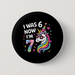 Macaron Rond 5 Cm Licorne j'avais 6 ans maintenant j'ai 7 ans drôle