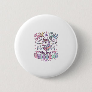 Macaron Rond 5 Cm Licorne Juste une fille qui aime les licornes fond