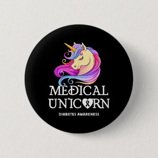 Macaron Rond 5 Cm Licorne médicale Sensibilisation au diabète