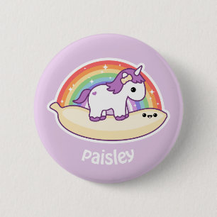 Macaron Rond 5 Cm Licorne mignonne de banane