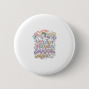 Macaron Rond 5 Cm Licorne Minuscule Humain Magie Majeure Vecteur Pre